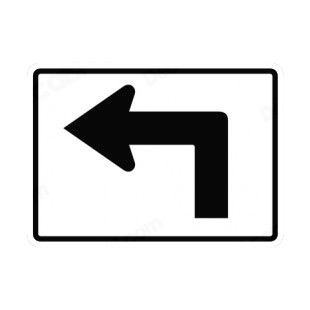 Turn left sign listed in road signs decals.
