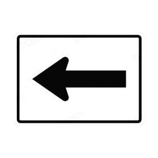 Left direction sign listed in road signs decals.