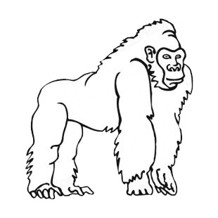 Gorilla standing on his arms listed in more animals decals.