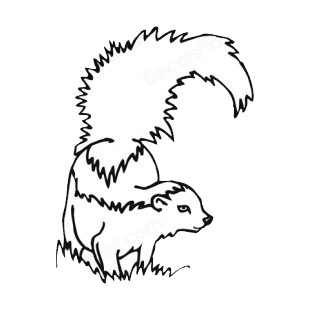 Skunk with tail up listed in more animals decals.