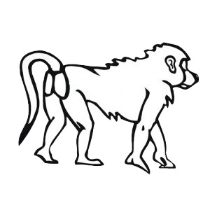 Baboon walking listed in more animals decals.