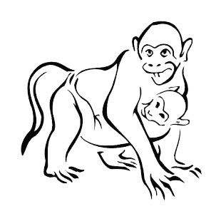 Ape with baby ape listed in more animals decals.
