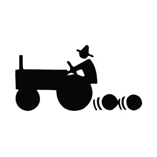 Tractor harvesting listed in agriculture decals.
