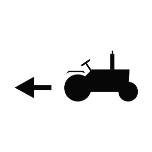 Tractor going backward listed in agriculture decals.