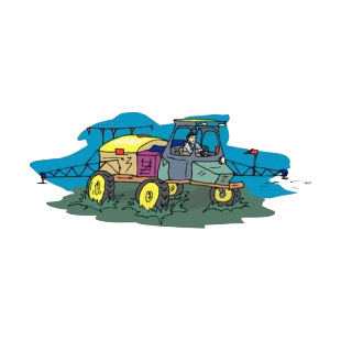 Fertilizer tractor fertilizing listed in agriculture decals.