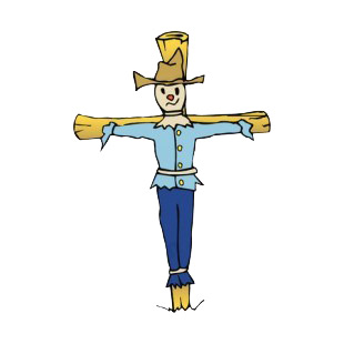 Scarecrow with blue shirt and pants listed in agriculture decals.