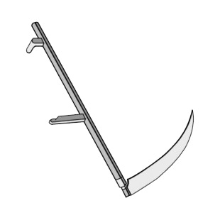 Metal scythe  listed in agriculture decals.