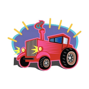 Red luxurious tractor listed in agriculture decals.