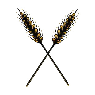 Crossed wheat twig listed in agriculture decals.