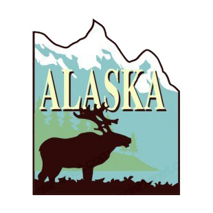 Alaska state listed in states decals.
