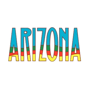Arizona state listed in states decals.