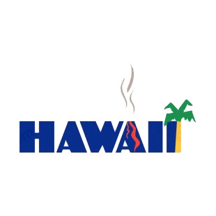 Hawaii state listed in states decals.