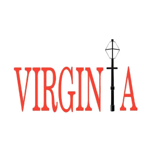 Virginia state listed in states decals.