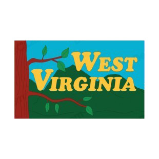 West Virginia state listed in states decals.