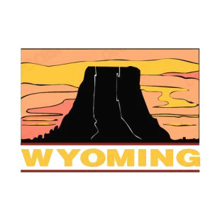 Wyoming state listed in states decals.