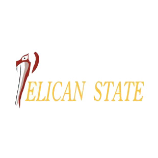 Pelican State Louisiana state listed in states decals.