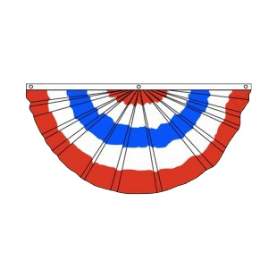 United States Pleated fan listed in symbols and history decals.