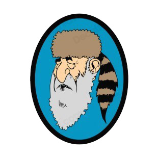 Old Frontier Man portrait listed in symbols and history decals.