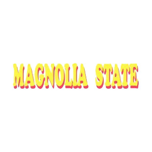 Magnolia state Missisippi state listed in states decals.