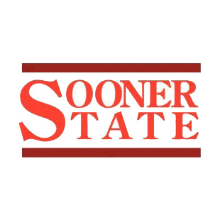 Sooner State Oklahoma state listed in states decals.