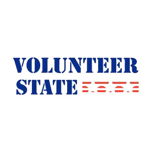 Volunteer State Tennessee state listed in states decals.