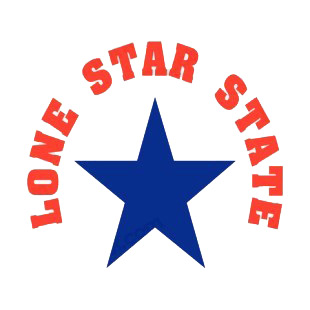 Lone Star State Texas State listed in states decals.