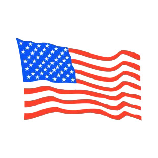 United States flag waving drawing listed in american flag decals.