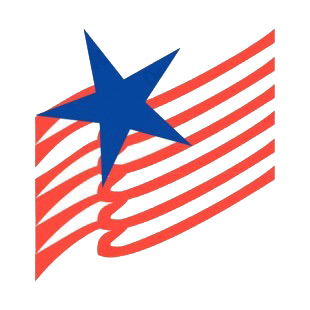 United States flag blue star with red stripes listed in american flag decals.