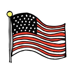 United States flag waving drawing listed in american flag decals.