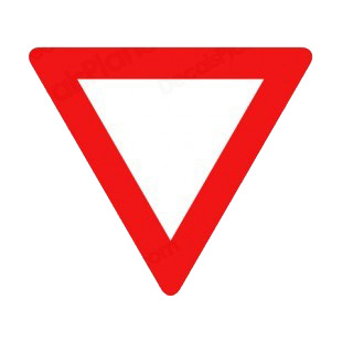 Yield sign listed in road signs decals.