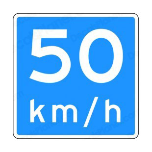 50 km per hour speed limit sign  listed in road signs decals.