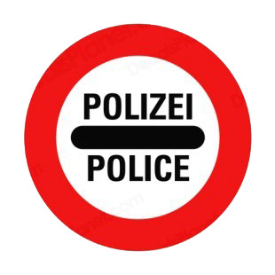Stop police roadblock sign listed in road signs decals.