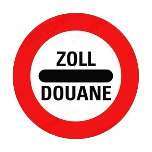 Stop customs sign listed in road signs decals.