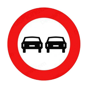 No overtaking sign listed in road signs decals.