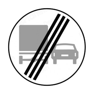End of give priority to trucks zone sign listed in road signs decals.