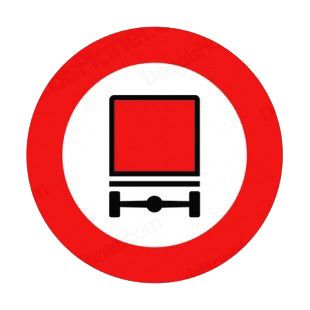 No vehicles carrying dangerous goods allowed sign listed in road signs decals.