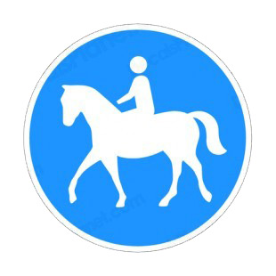Horse riding allowed sign  listed in road signs decals.