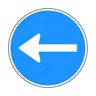 Turn left sign listed in road signs decals.