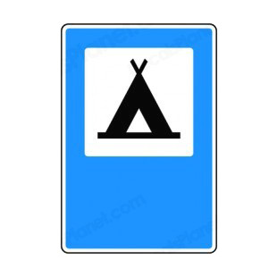 Camping sign  listed in road signs decals.