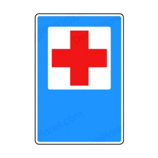 First aid sign listed in road signs decals.