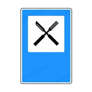 Restaurant sign listed in road signs decals.