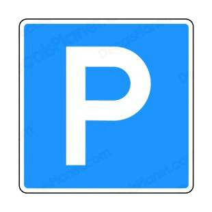 Parking sign listed in road signs decals.