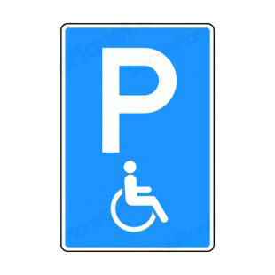 Handicap parking sign listed in road signs decals.