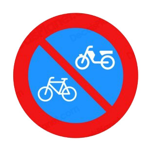 No mopeds or bicycles allowed sign listed in road signs decals.