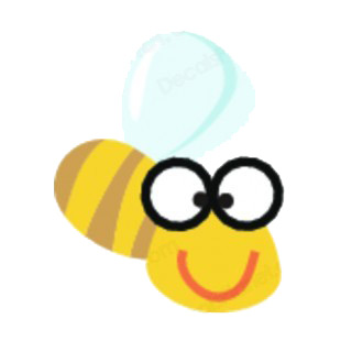 Bee with glasses smiling listed in more animals decals.