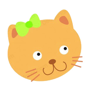 Brown cat with green tie smiling listed in more animals decals.