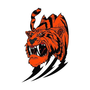 Angry orange tiger drawing listed in more animals decals.