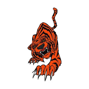 Angry orange tiger claws drawing listed in more animals decals.