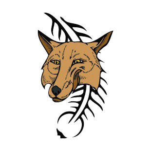 Brown fox licking lips drawing listed in more animals decals.