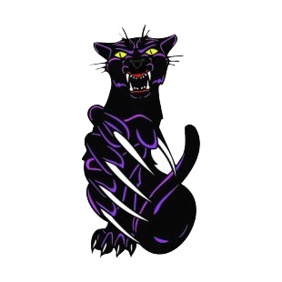 Angry purple cheetah claws drawing listed in more animals decals.